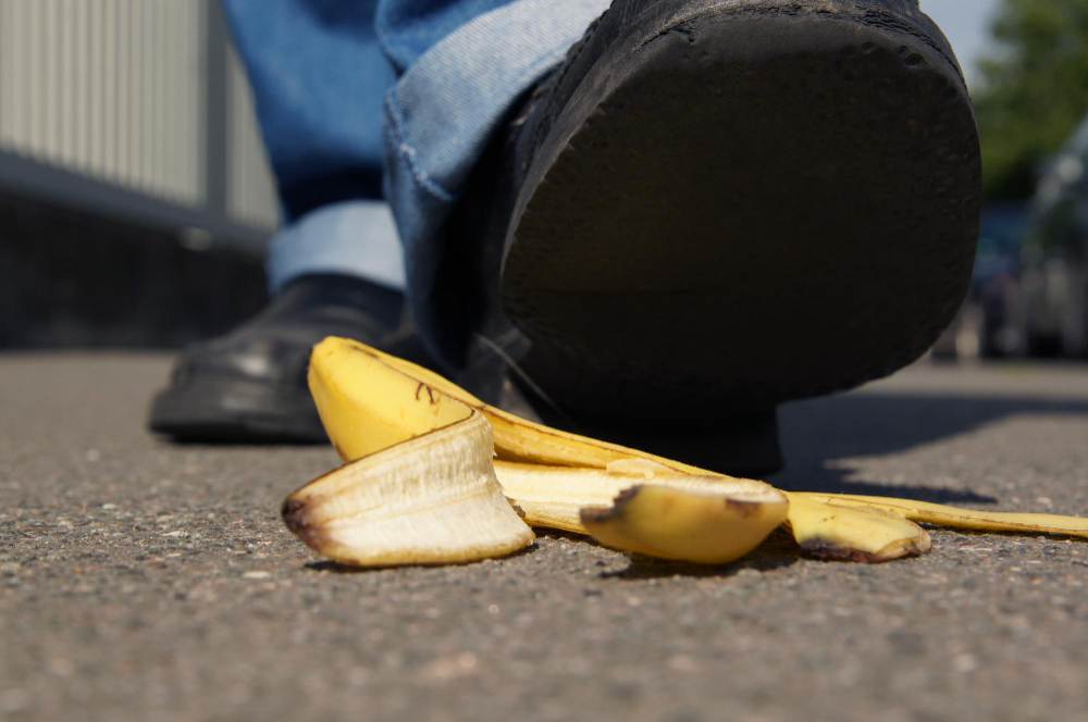 slipping banana peel