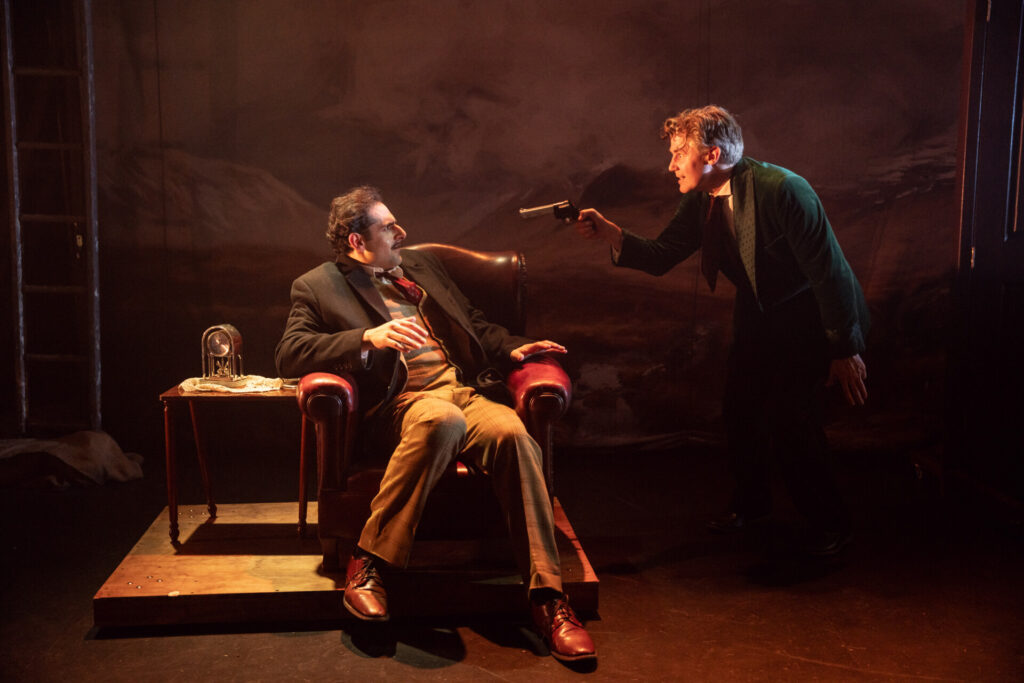 Sorab Kaikobad and Charlie Cousins in The 39 Steps credit Cameron Grant